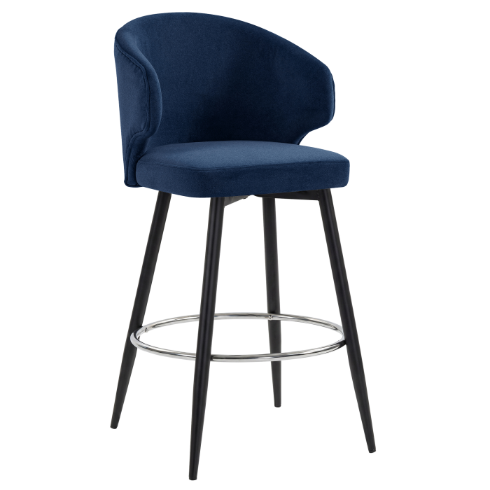 MARIE | Hotel Barhocker | Blau | Samt