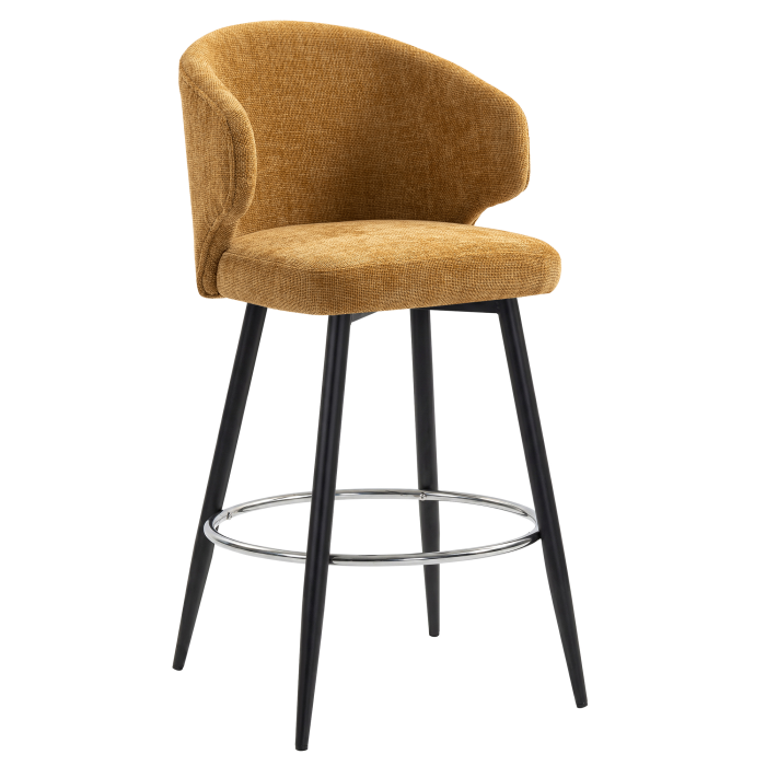 MARIE | Hotel Barhocker | Honig Braun | Stoff/Textil