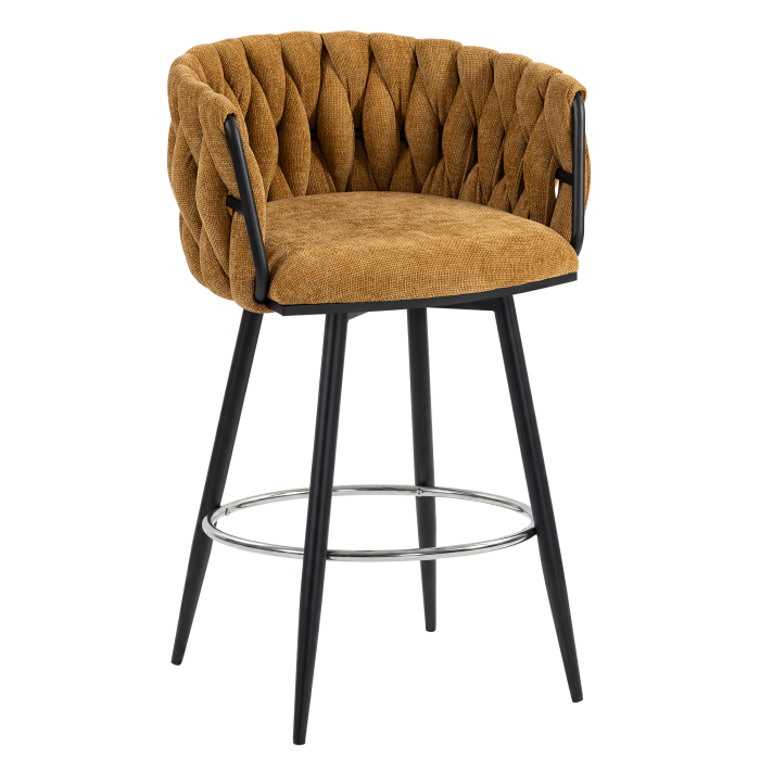 MARIS | Hotel Barhocker | Textil/Stoff | Honig Braun | Drehfunktion