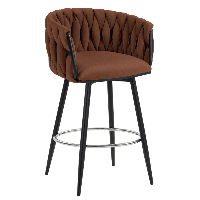 MARIS | Hotel Barhocker | Samt | Rot Bronze | Drehfunktion