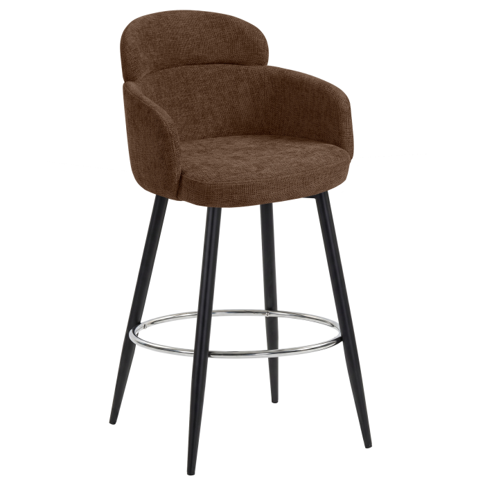 SELINA | Hotel Barhocker | Stoff/Textil | Braun