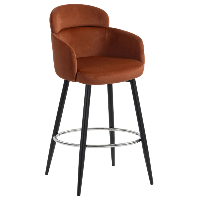 SELINA | Hotel Barhocker | Samt | Rot Bronze