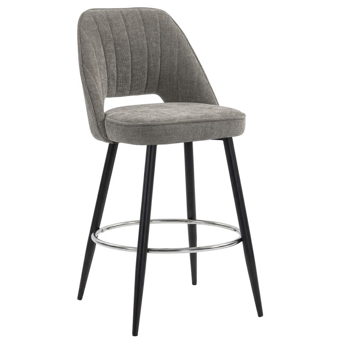 SOPHIE | Hotel Barhocker | Grau | Stoff/Textil