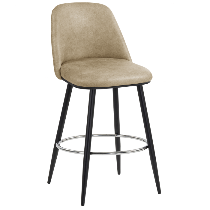 TINA | Hotel Barhocker | Leder | Beige | Drehfunktion