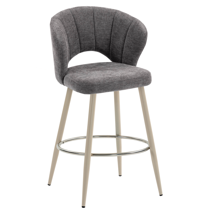 JOHANNA | Hotel Barhocker | Stoff/Textil | Grau