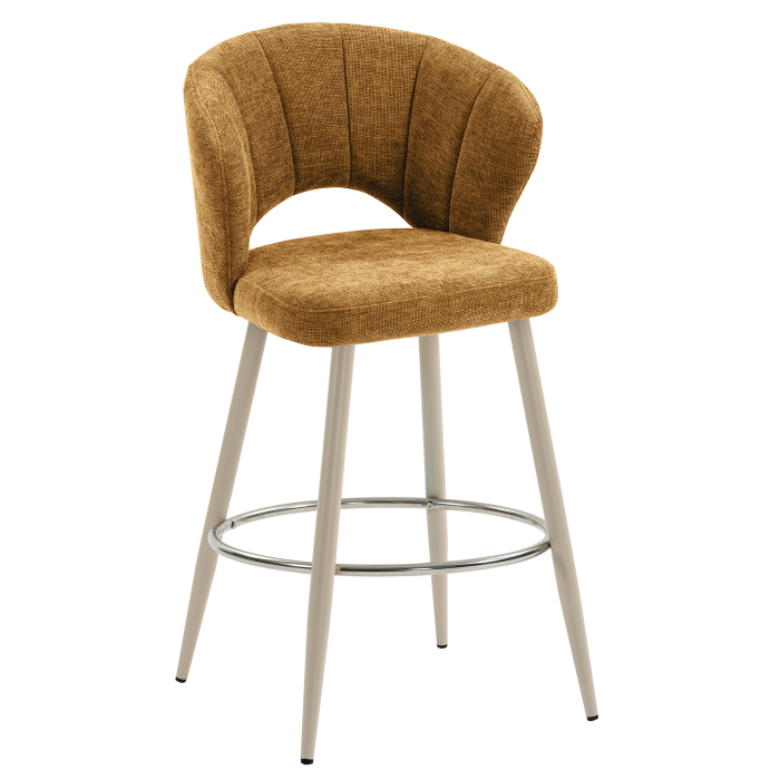 JOHANNA | Hotel Barhocker | Stoff/Textil | Honig Braun