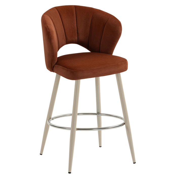 JOHANNA | Hotel Barhocker | Samt | Rot Bronze