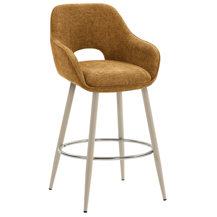 KATARINA | Hotel Barhocker | Stoff/Textil | Honig Braun