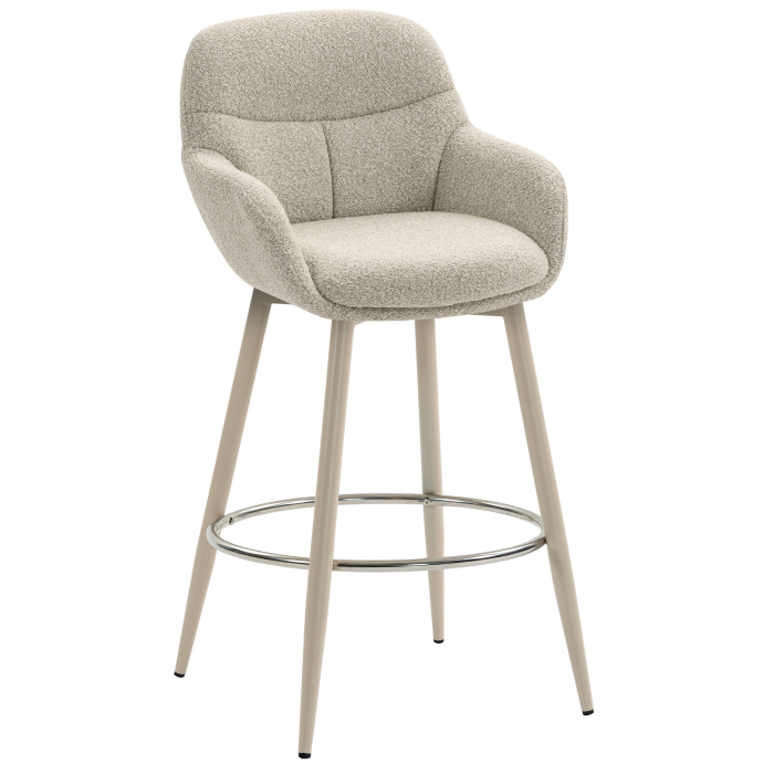 LEANO | Hotel Barhocker | Teddystoff | Beige