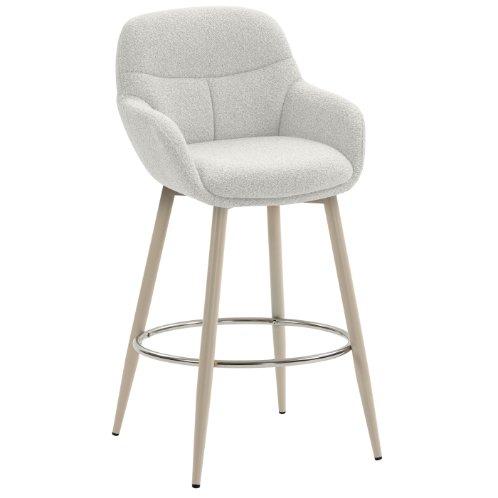 LEANO | Hotel Barhocker | Teddystoff | Creme