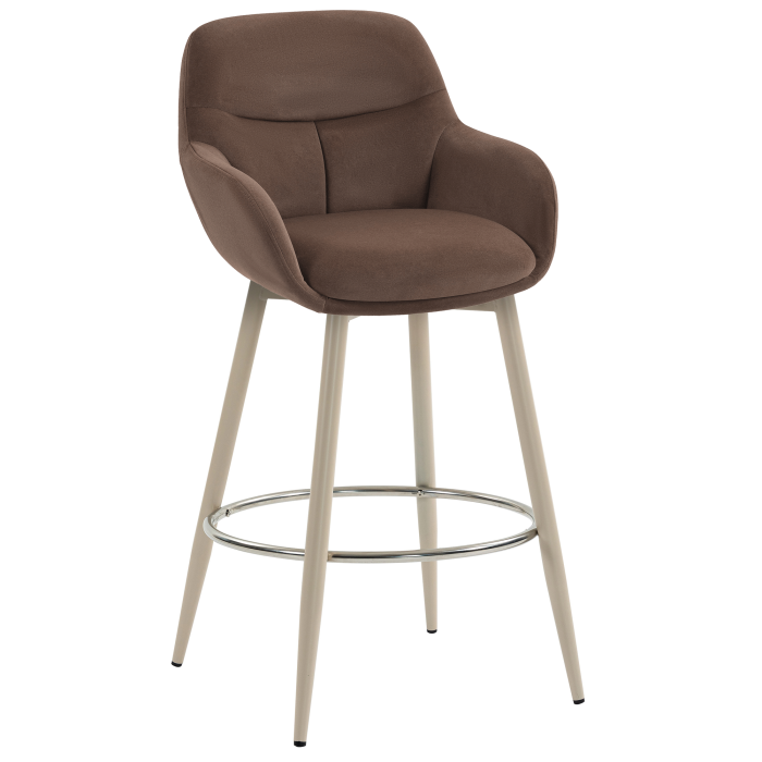 LEANO | Hotel Barhocker | Samt | Braun