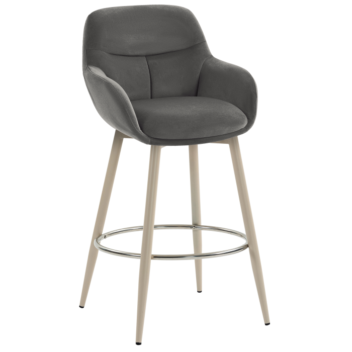 LEANO | Hotel Barhocker | Samt | Grau
