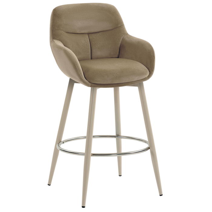 LEANO | Hotel Barhocker | Samt | Taupe