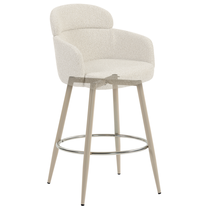 SELINA | Hotel Barhocker | Teddystoff | Beige
