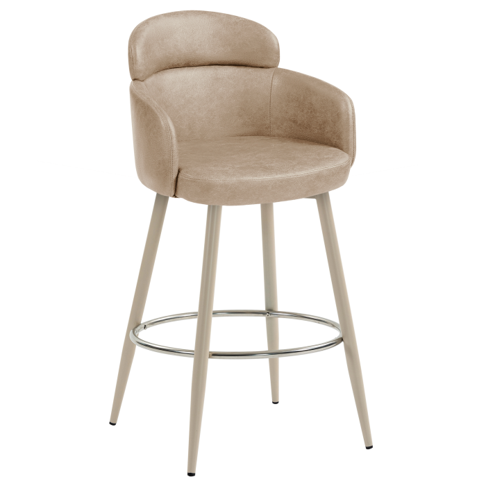 SELINA | Hotel Barhocker | Leder | Beige