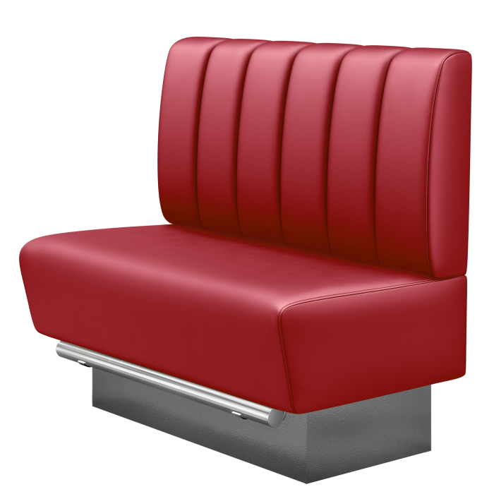 DenverE | Gastro Hochbank | B:H 160 x 136 cm | Rot | Gestreift | Leder