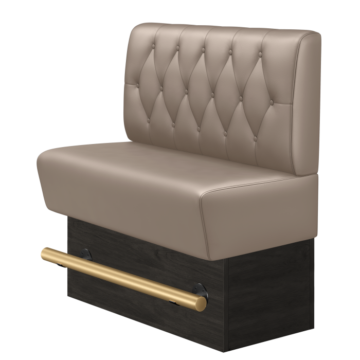 Denver | Gastro Hochbank | B:H 200 x 136 cm | Taupe | Chesterfield Raute | Leder