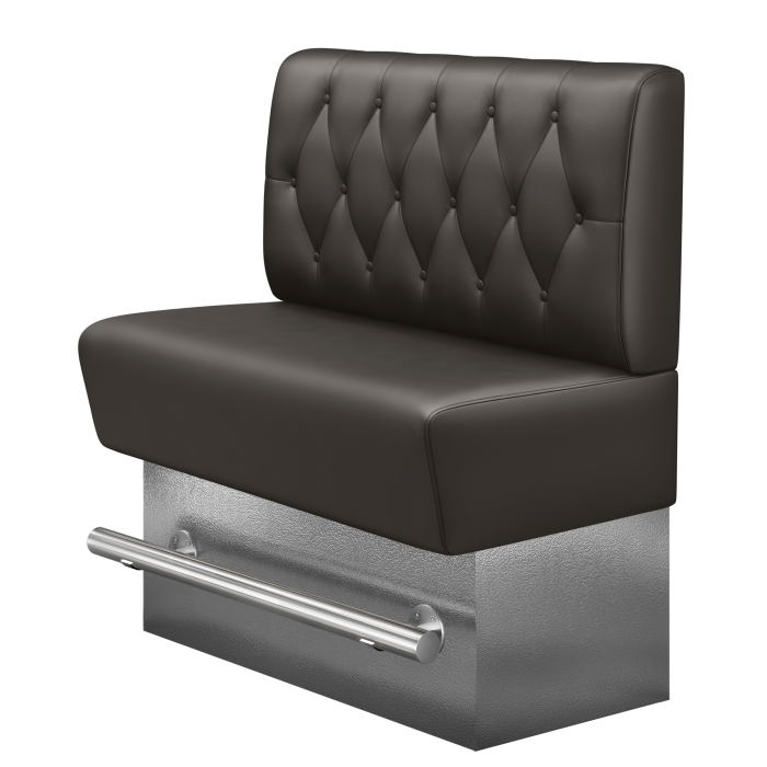 DenverE | Gastro Hochbank | B:H 180 x 136 cm | Braun | Chesterfield Raute | Leder