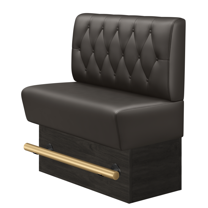 Denver | Gastro Hochbank | B:H 100 x 126 cm | Braun | Chesterfield Raute | Leder