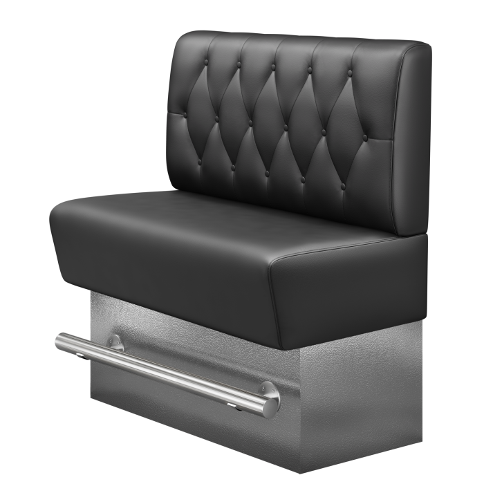DenverE | Gastro Hochbank | B:H 160 x 126 cm | Schwarz | Chesterfield Raute | Leder