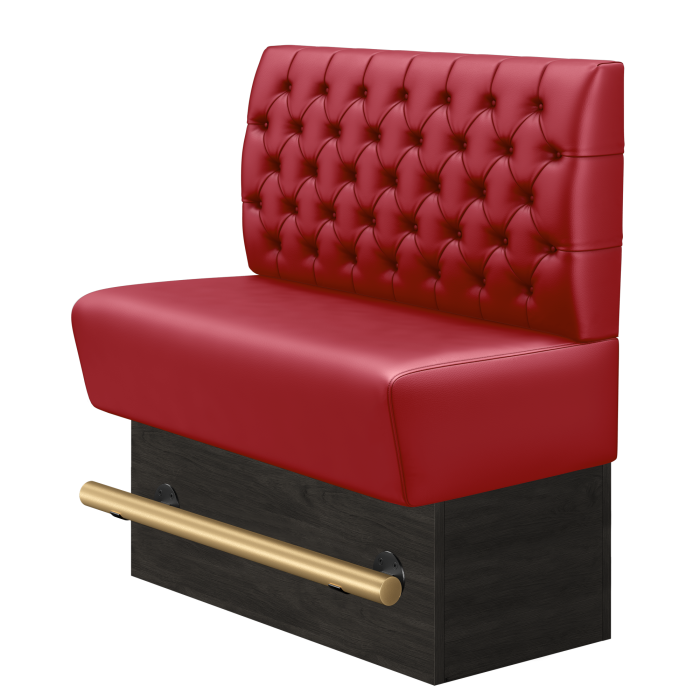 Denver | Gastro Hochbank | B:H 120 x 136 cm | Rot | Chesterfield | Leder