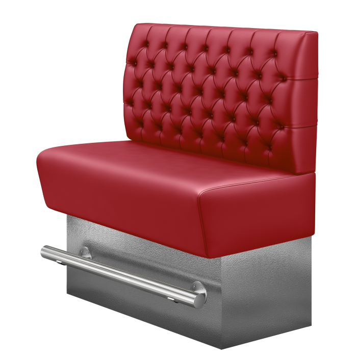 DenverE | Gastro Hochbank | B:H 120 x 136 cm | Rot | Chesterfield | Leder