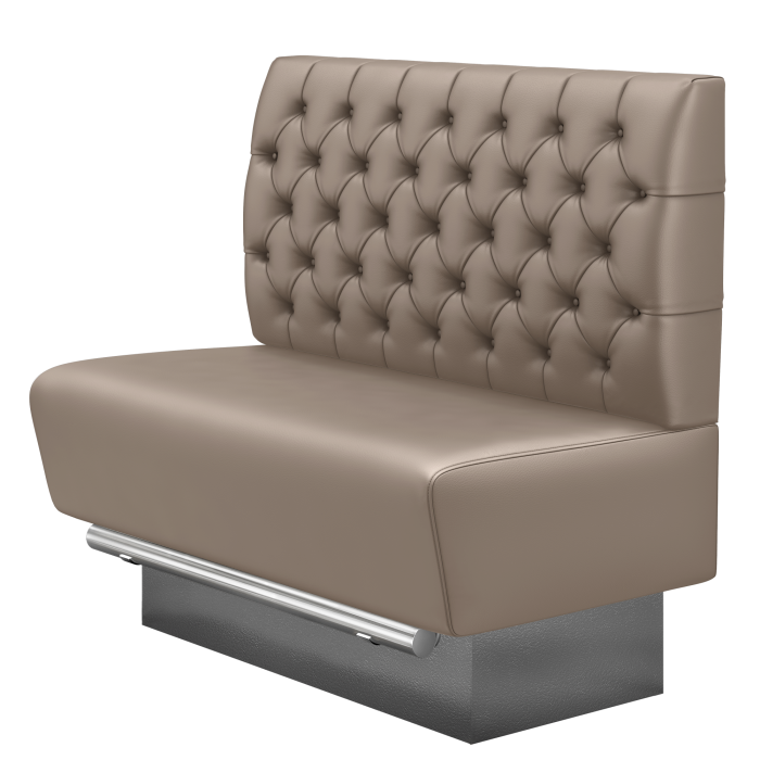DenverE | Gastro Hochbank | B:H 200 x 136 cm | Taupe | Chesterfield | Leder