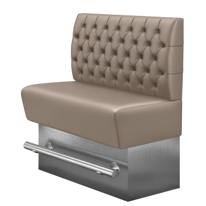 DenverE | Gastro Hochbank | B:H 180 x 126 cm | Taupe | Chesterfield | Leder