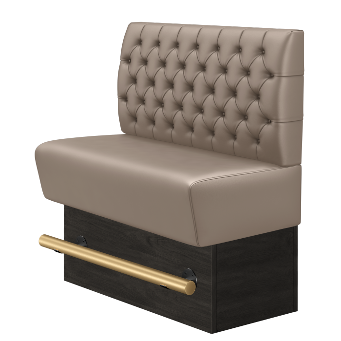Denver | Gastro Hochbank | B:H 160 x 136 cm | Taupe | Chesterfield | Leder