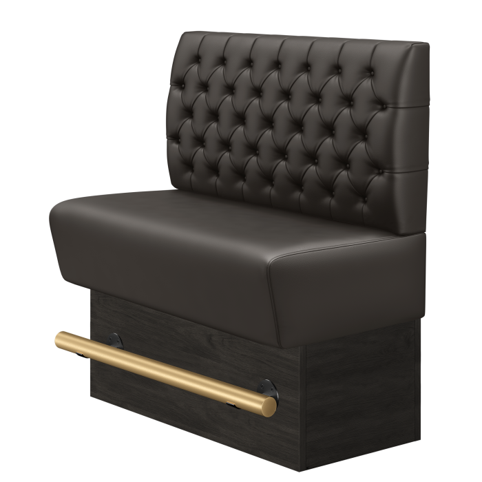 Denver | Gastro Hochbank | B:H 140 x 126 cm | Braun | Chesterfield | Leder