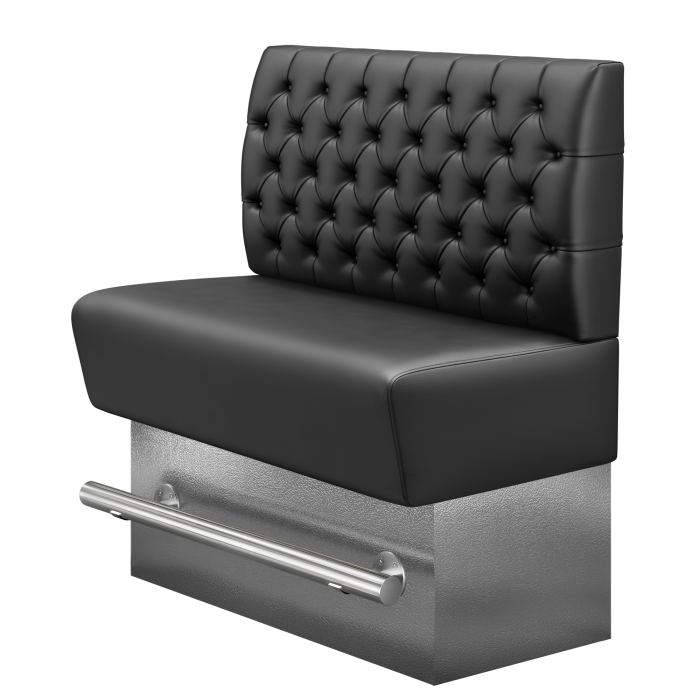 DenverE | Gastro Hochbank | B:H 200 x 136 cm | Schwarz | Chesterfield | Leder