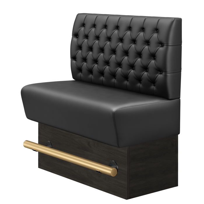 Denver | Gastro Hochbank | B:H 180 x 126 cm | Schwarz | Chesterfield | Leder