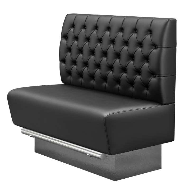 DenverE | Gastro Hochbank | B:H 140 x 136 cm | Schwarz | Chesterfield | Leder