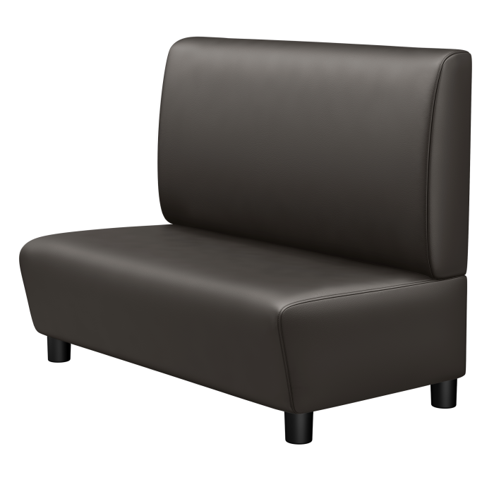 DenverF | Gastro Lounge Bank | B:H 100 x 94 cm | Braun | Glatt | Leder