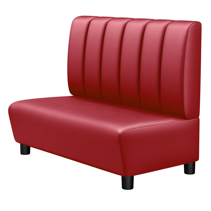 DenverF | Gastro Lounge Bank | B:H 140 x 94 cm | Rot | Gestreift | Leder