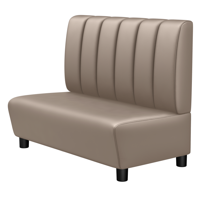 DenverF | Gastro Lounge Bank | B:H 120 x 94 cm | Taupe | Gestreift | Leder