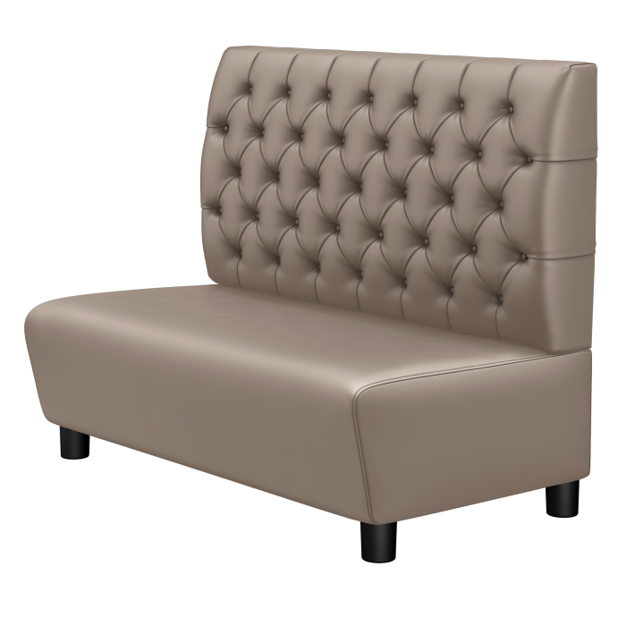 DenverF | Gastro Lounge Bank | B:H 200 x 94 cm | Taupe | Chesterfield | Leder