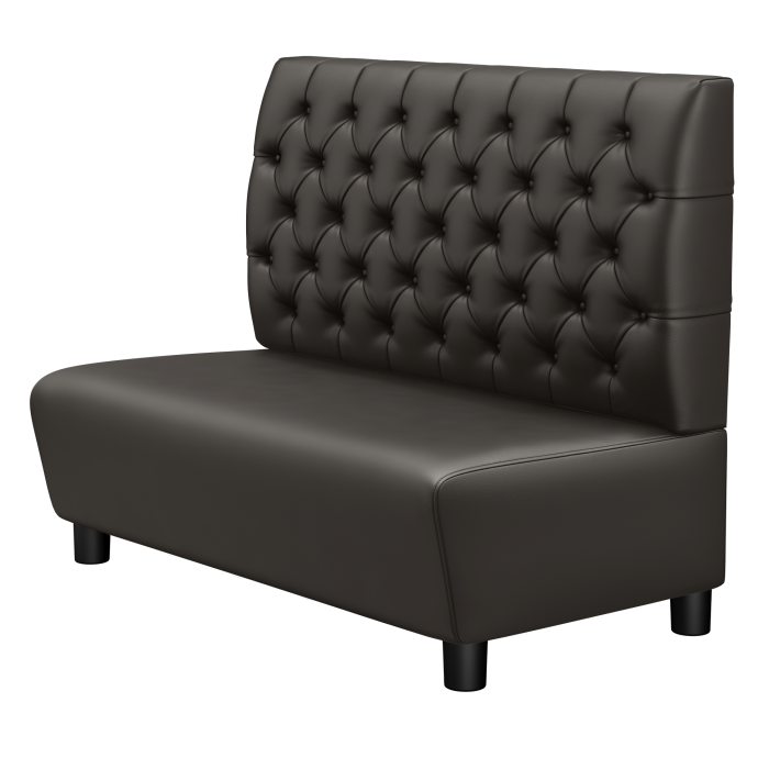 DenverF | Gastro Lounge Bank | B:H 100 x 94 cm | Braun | Chesterfield | Leder