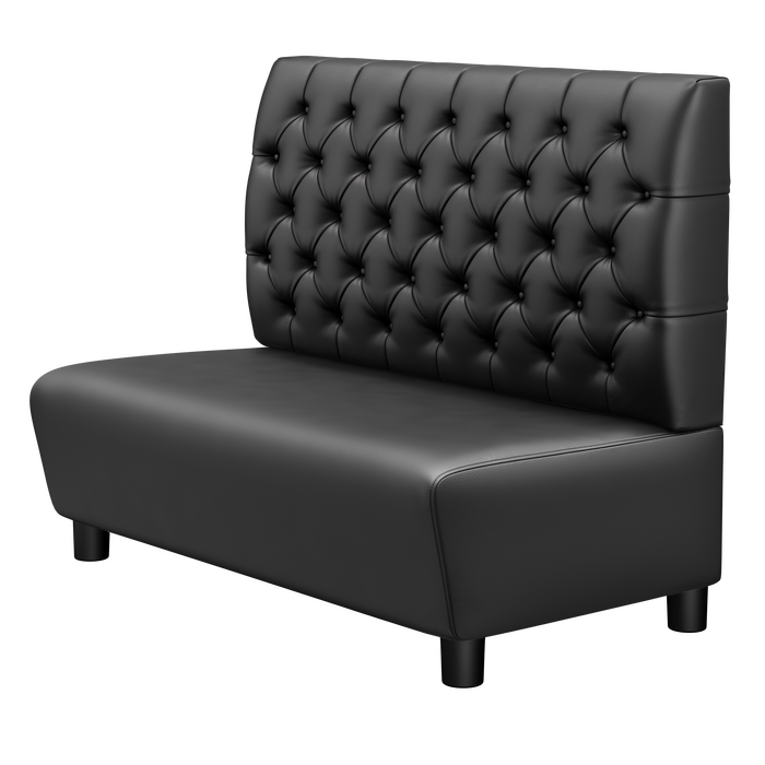 DenverF | Gastro Lounge Bank | B:H 100 x 94 cm | Schwarz | Chesterfield | Leder