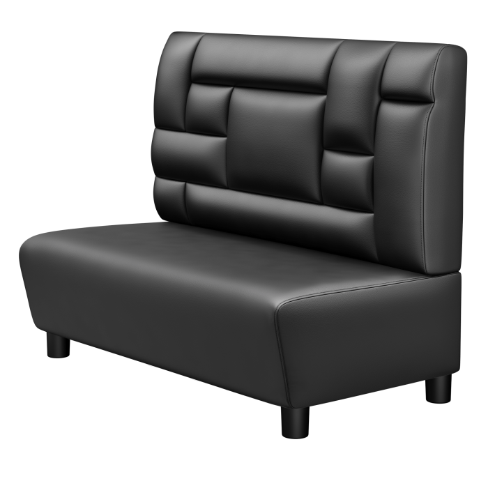 DENVER | Gastro Lounge Bank | B:H 100 x 94 cm | Schwarz | Tetris Design | Leder