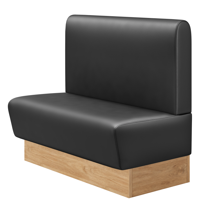 DENVER | Gastrobank | B:H 100 x 103 cm | Schwarz | Glatt/ Rund | Leder