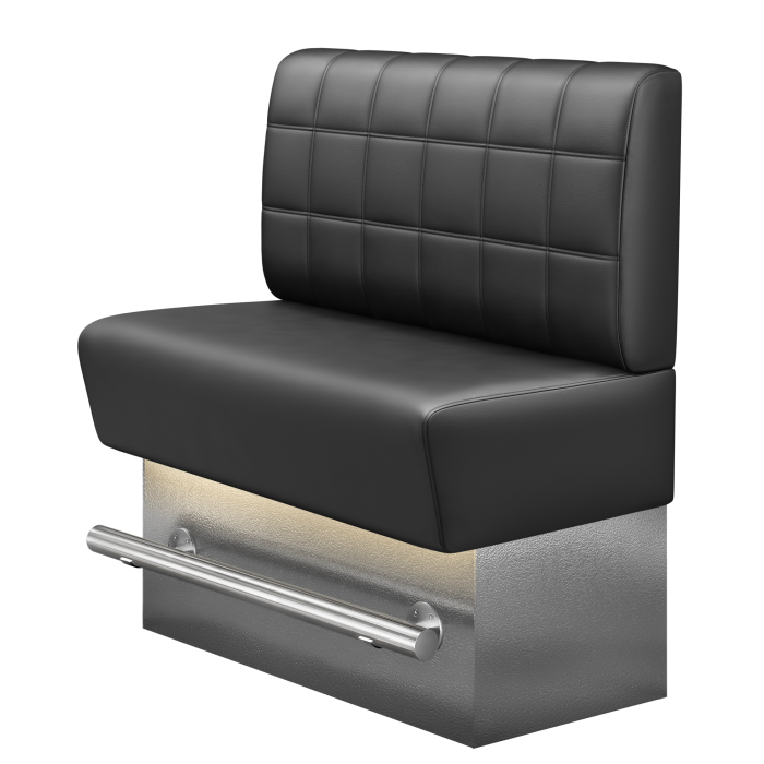 DENVER | Gastro Hochbank | B:H 100 x 136 cm | Schwarz | Blocks | Leder | LED