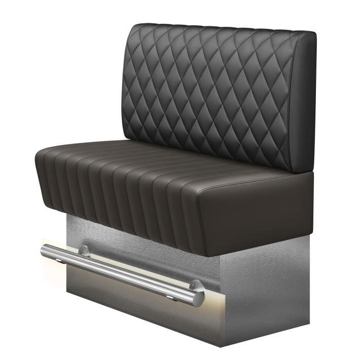 DENVER BIG | Gastro Hochbank | B:H 100 x 136 cm | Schwarz | Raute | Leder | LED