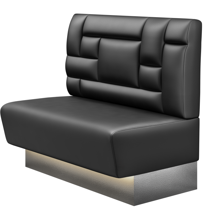 DENVER BIG | Gastrobank | B:H 100 x 103 cm | Schwarz | Tetris Design | Leder | LED