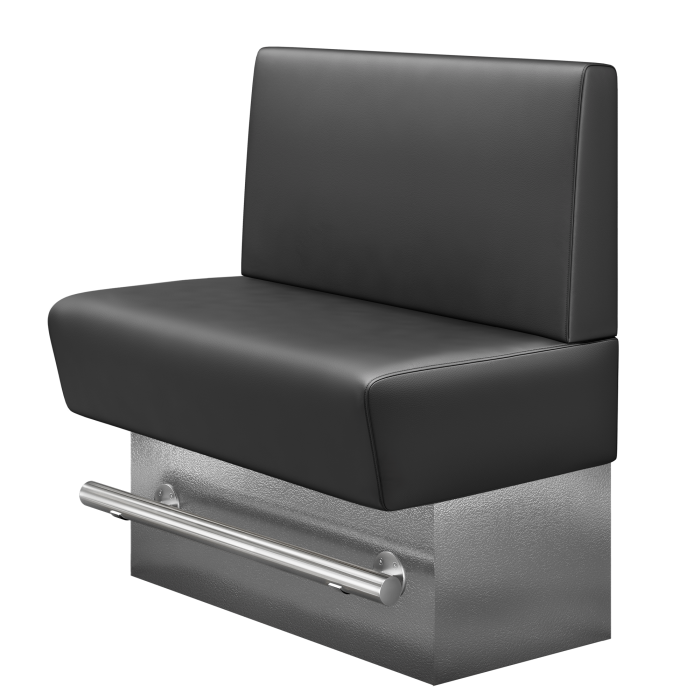 DENVER BIG | Gastro Hochbank | B:H 100 x 126 cm | Schwarz | Glatt | Leder