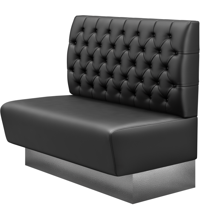 DENVER BIG | Gastrobank | B:H 100 x 103 cm | Schwarz | Chesterfield | Leder