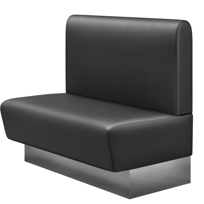 DENVER BIG | Gastrobank | B:H 100 x 103 cm | Schwarz | Glatt/ Rund | Leder