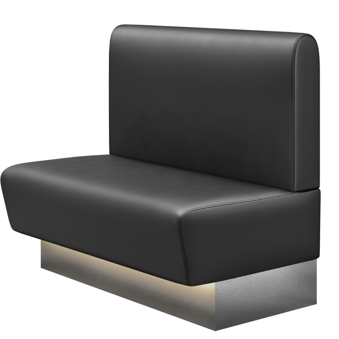 DENVER BIG | Gastrobank | B:H 100 x 103 cm | Schwarz | Glatt/ Rund | Leder | LED