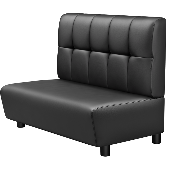 DENVER BIG | Gastro Lounge Bank | B:H 100 x 94 cm | Schwarz | Button | Leder
