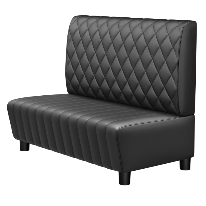 MATILDA | Gastro Lounge Bank | B:H 100 x 94 cm | Schwarz | Raute | Leder